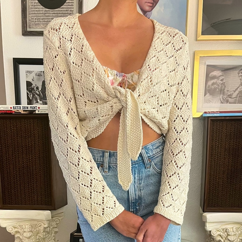 Crochet tie top sz L